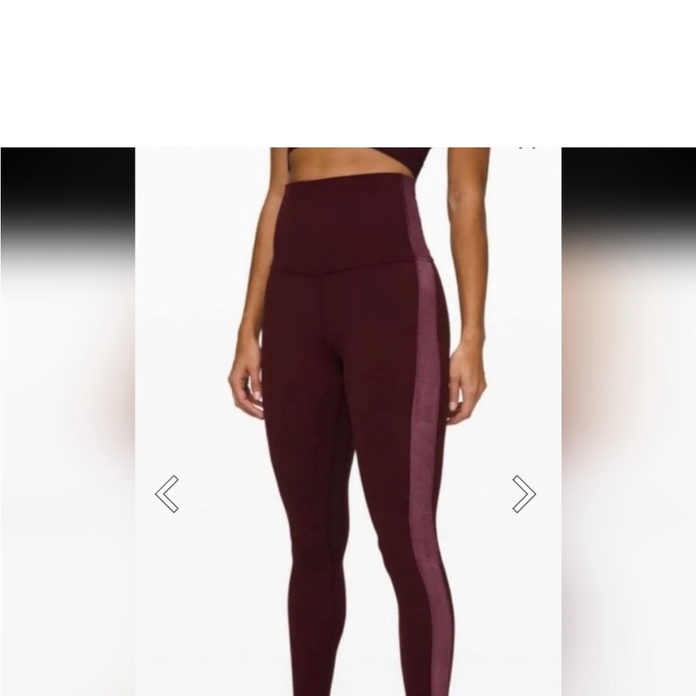 Lululemon Align High Rise Garnet Velvet Striped Special Edition Leggings size 4